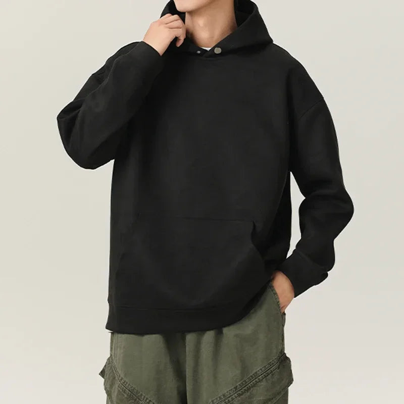 Men’s Suede High-Neck Hoodie