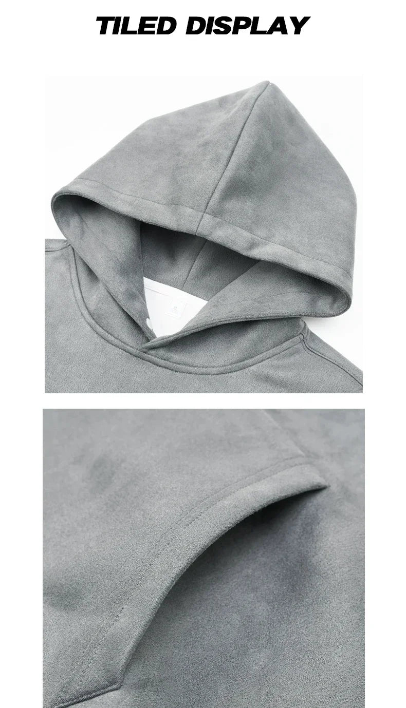 Men’s Suede High-Neck Hoodie