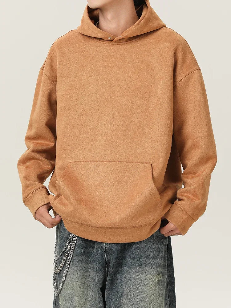 Men’s Suede High-Neck Hoodie