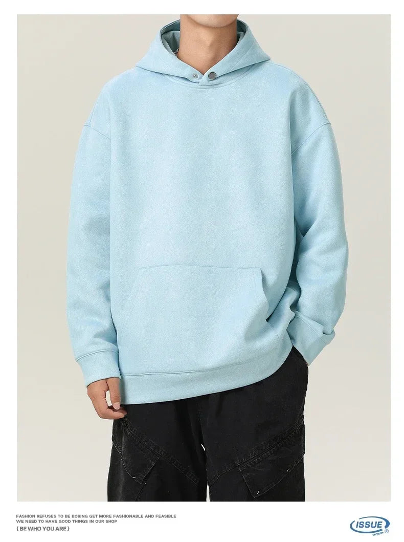 Men’s Suede High-Neck Hoodie
