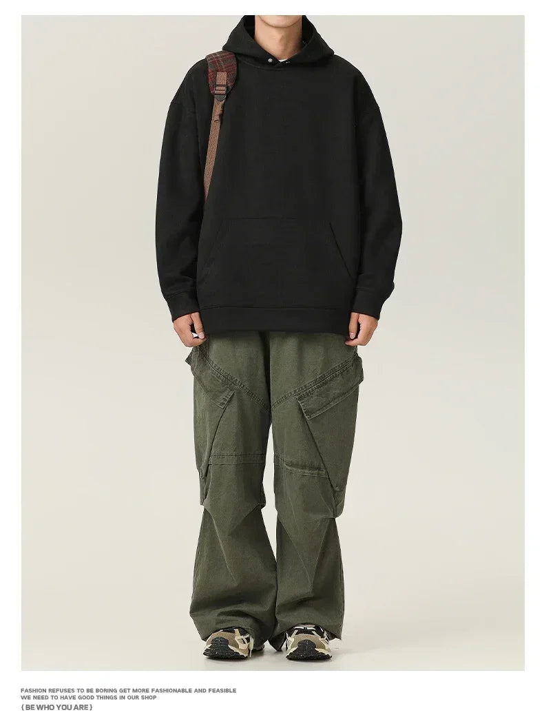 Men’s Suede High-Neck Hoodie