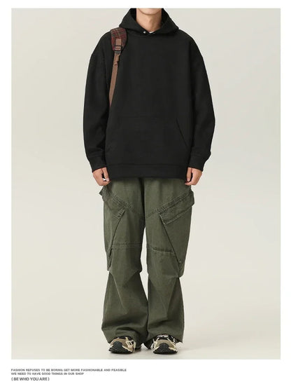 Men’s Suede High-Neck Hoodie