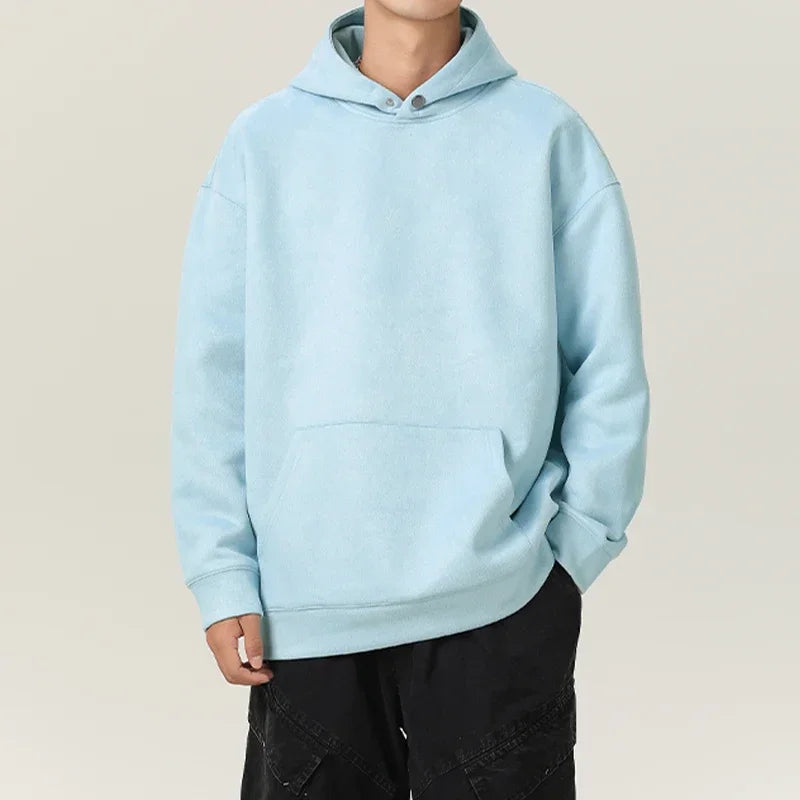 Men’s Suede High-Neck Hoodie