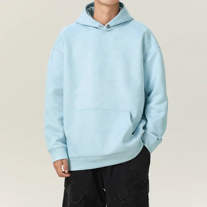 Men’s Suede High-Neck Hoodie
