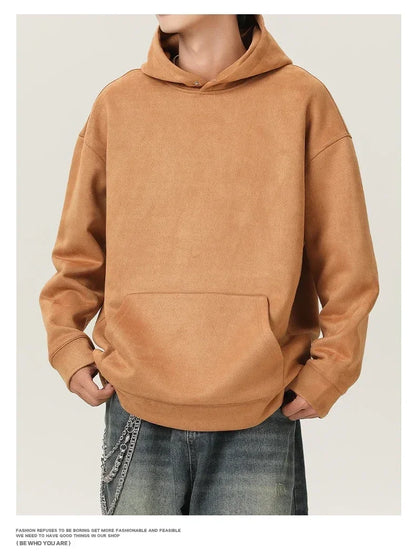 Men’s Suede High-Neck Hoodie