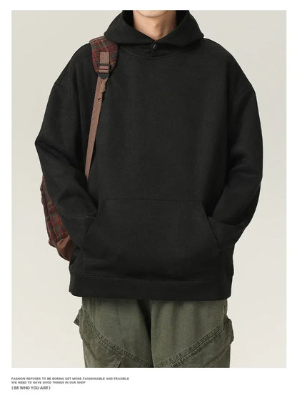 Men’s Suede High-Neck Hoodie