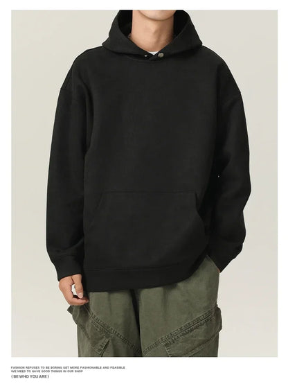 Men’s Suede High-Neck Hoodie
