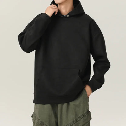 Men’s Suede High-Neck Hoodie