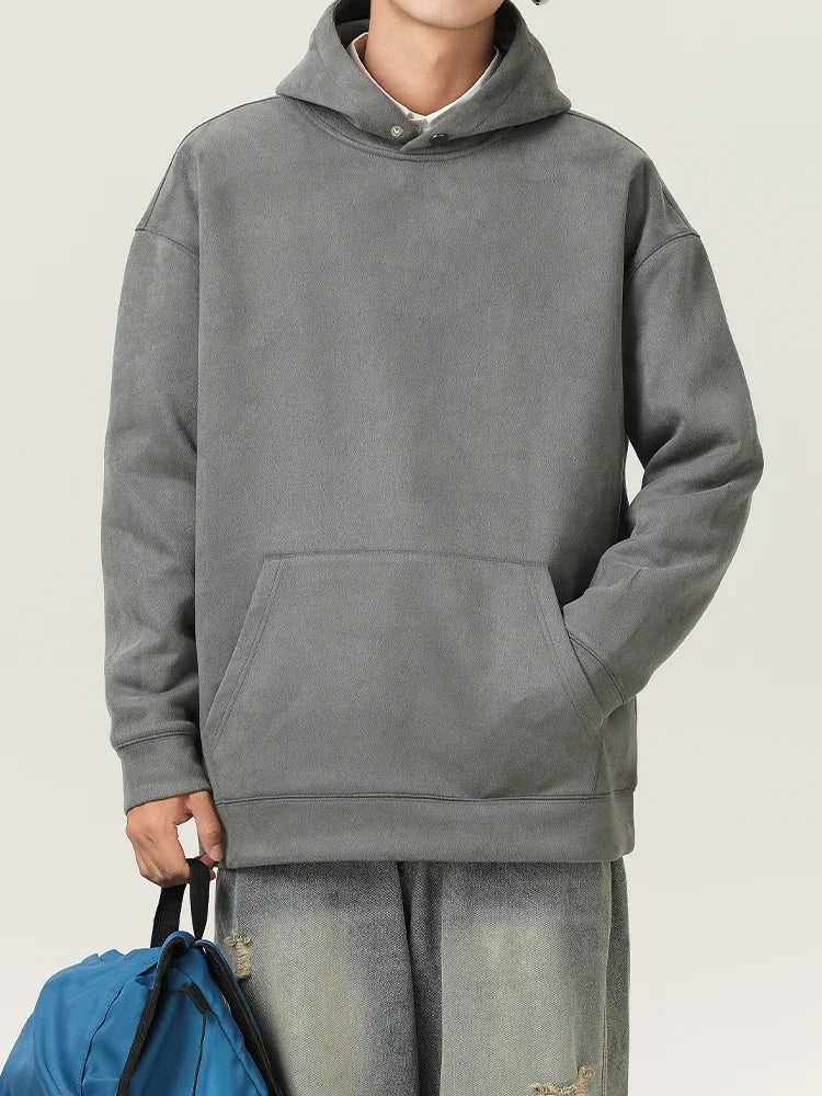 Men’s Suede High-Neck Hoodie