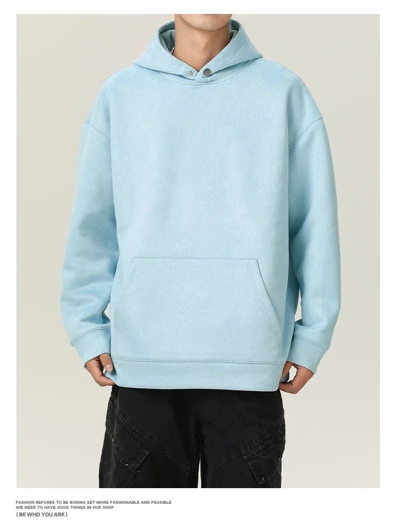 Men’s Suede High-Neck Hoodie