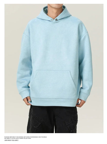 Men’s Suede High-Neck Hoodie