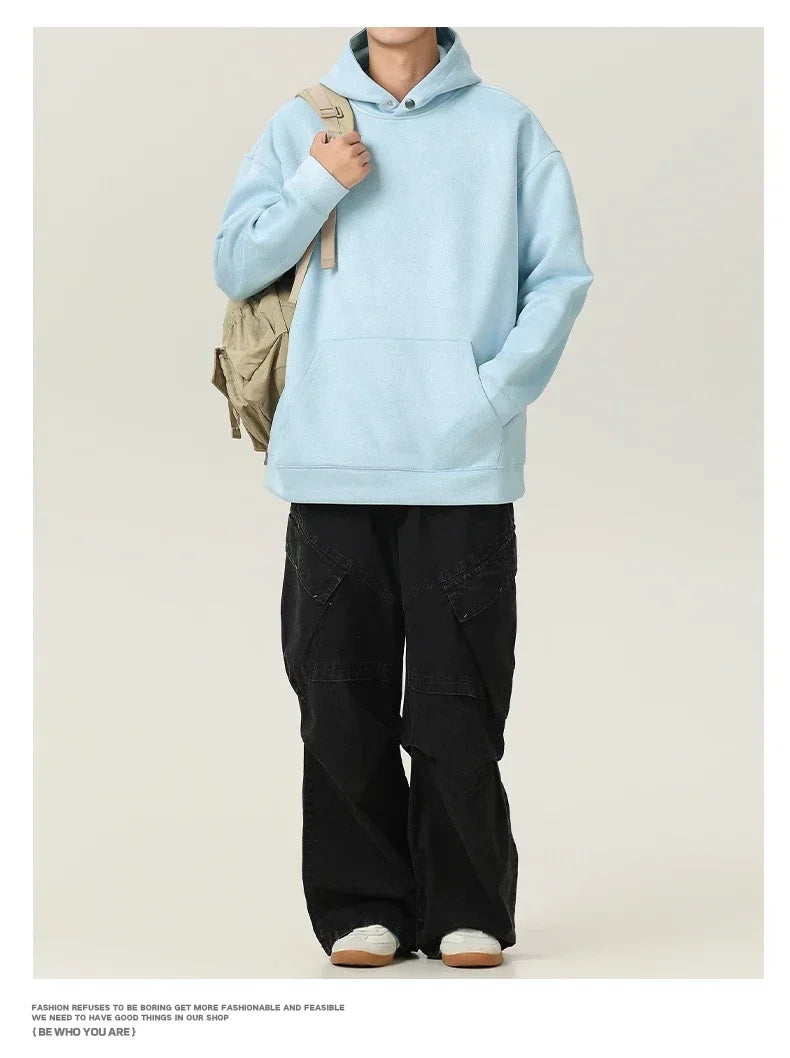 Men’s Suede High-Neck Hoodie