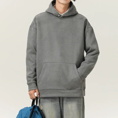 Men’s Suede High-Neck Hoodie