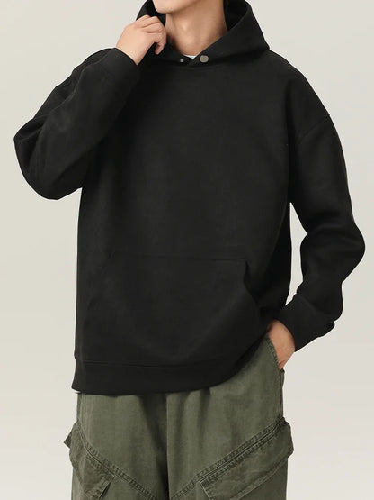 Men’s Suede High-Neck Hoodie