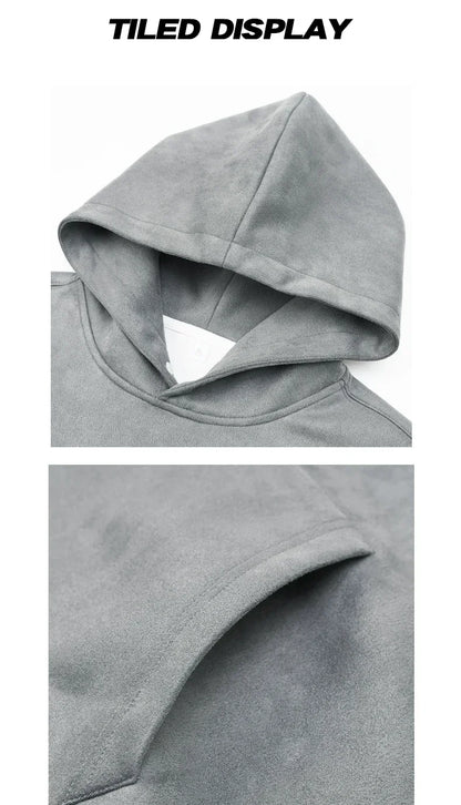 Men’s Suede High-Neck Hoodie