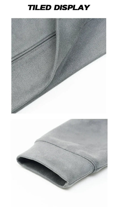 Men’s Suede High-Neck Hoodie