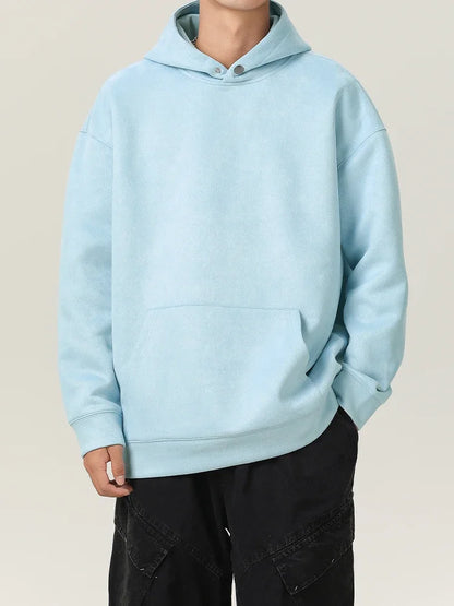 Men’s Suede High-Neck Hoodie