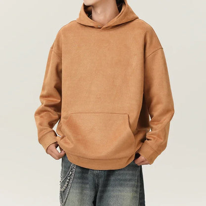 Men’s Suede High-Neck Hoodie